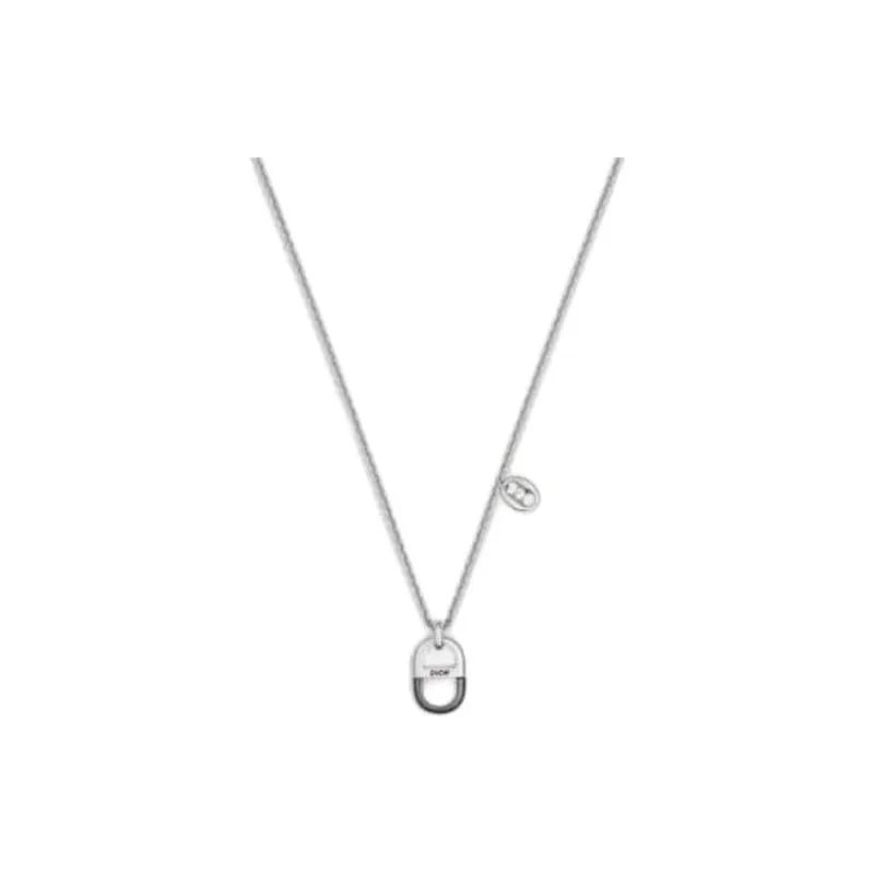 DIOR Silver, Ruthenium Plated, Brass Necklaces Unisex Silver-0