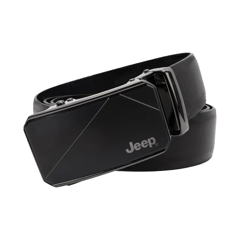 Jeep Cow Leather Belts Men's Black/Litchi Grain Black Width  3.5cm-3