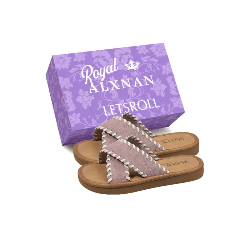 Alxnan Rubber Sole Slip Resistant Slide Slippers Women's Box-4