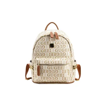 Yalu PU Backpack Women's White/Brown