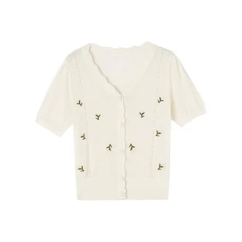 XIANGYING Knitwear Women's Ecru