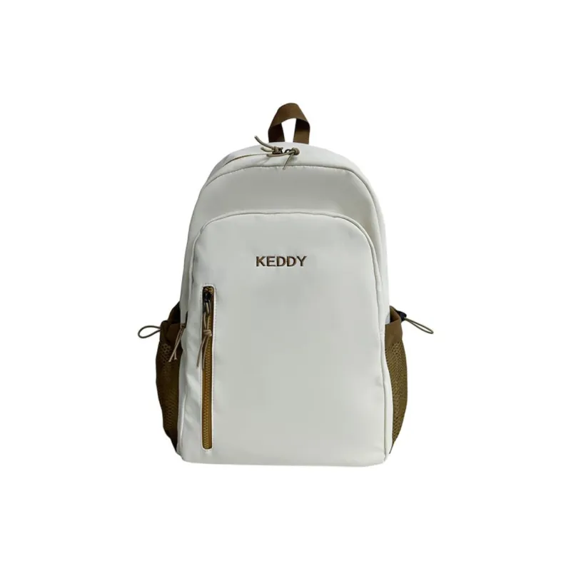 Yalu Nylon Fabric Backpack Regular Unisex White/Black/Coffee/Brown-0