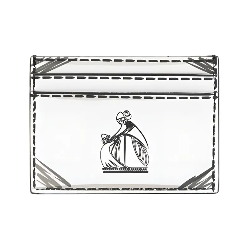 Lanvin Leather Wallet Women's Black White-1