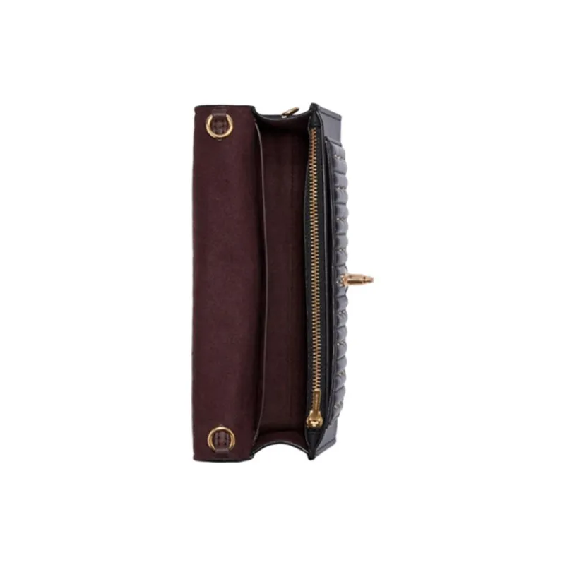 COACH Lane Leather Small Square Bag Clutch, Portable Crossbody Bag, Shoulder Bag Small Size Women's Black-2
