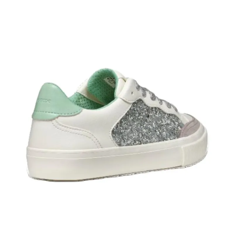 GEOX D EMMELENY B Abrasion Resistant Low Top Skateboard Shoes Women's White Green-4