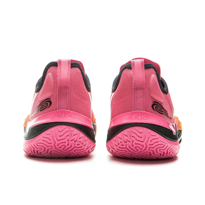 LiNing Cushioning, Slip Resistant, Abrasion Resistant, Rebound Grip Low Top Basketball Shoes Men's Pink Orange-5
