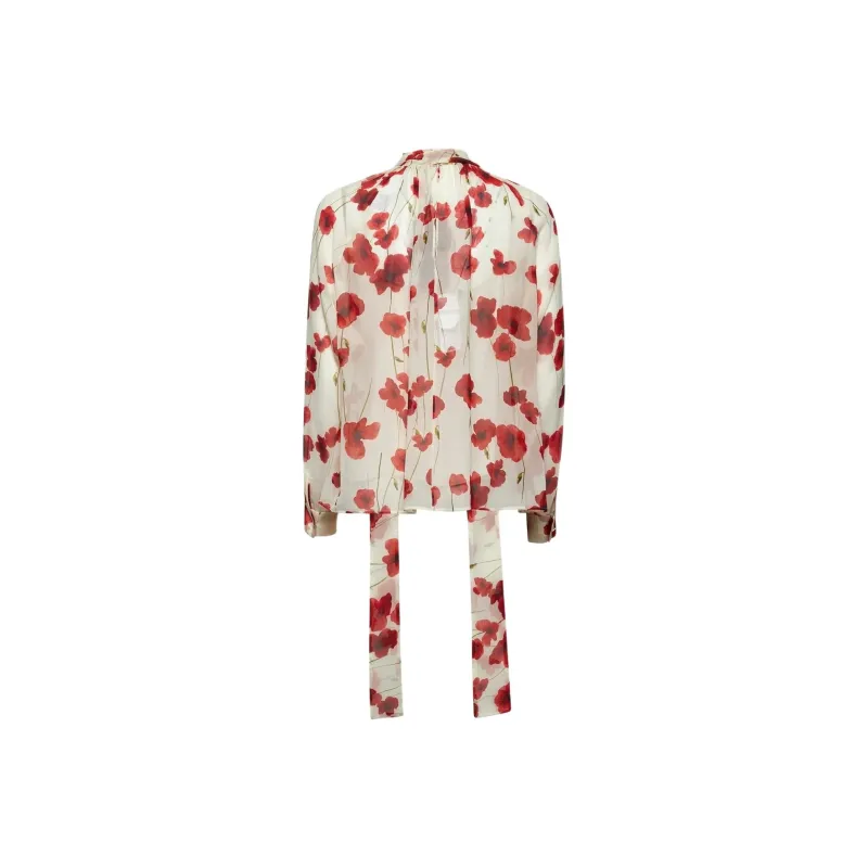 MaxMara Studio Floral Patterned High Neck Shirt-1