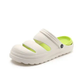 DOUBLE STAR 88 Abrasion Resistant Slip Resistant Massage Closed Toe Slippers Men's White Green