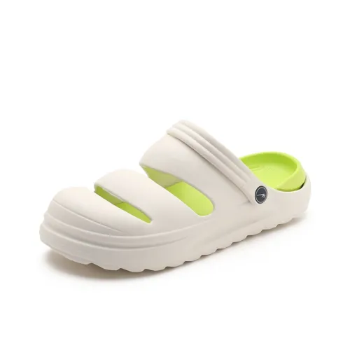 DOUBLE STAR 88 Abrasion Resistant Slip Resistant Massage Closed Toe Slippers Men's White Green