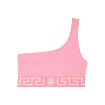 VERSACE Greca Border One shoulder Bikini Top