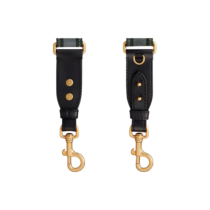 DIOR Embroidery Shoulder Strap Bag Straps Women's Black-3