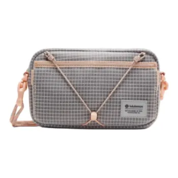 Lululemon Color Block Storage Bag, Shoulder Bag, Crossbody Bag Small Size Women's Light Ivory White