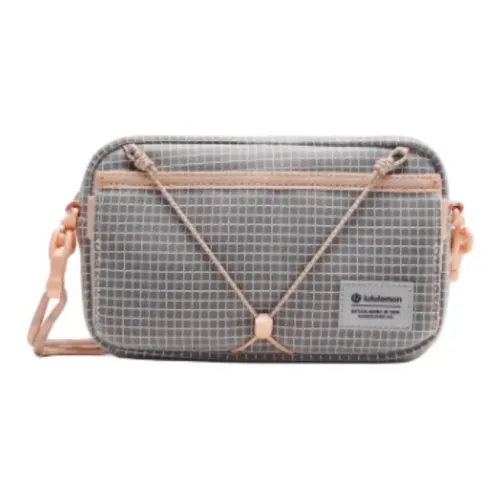 Lululemon Color Block Storage Bag, Shoulder Bag, Crossbody Bag Small Size Women's Light Ivory White