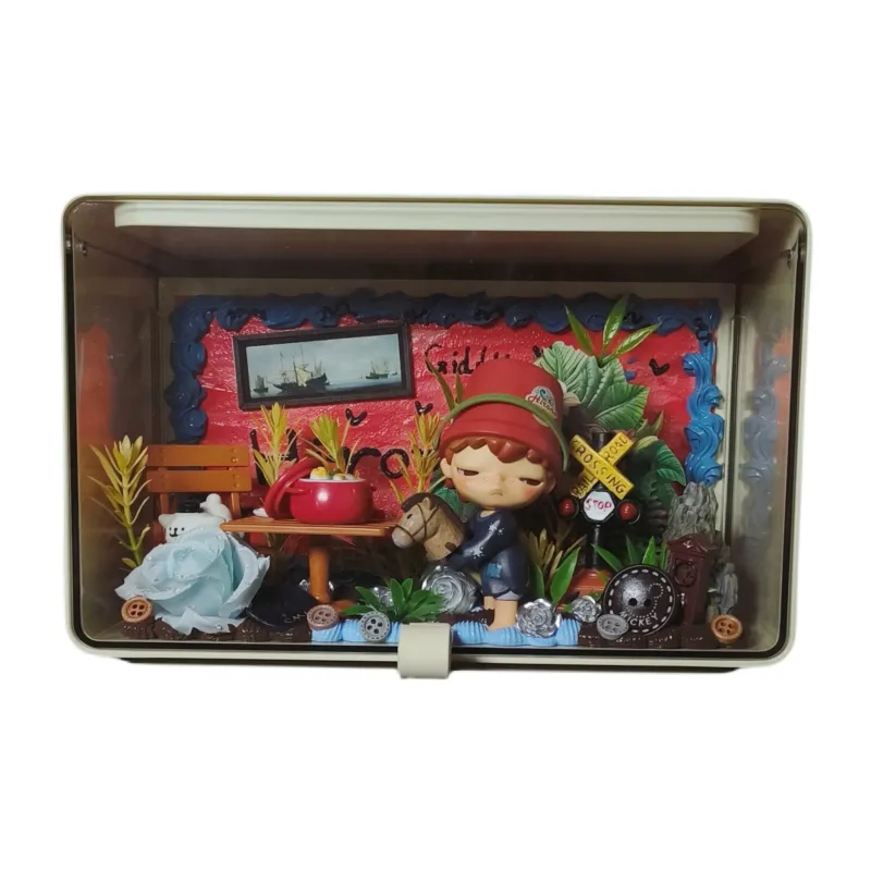 [Modified Doll] POP MART Hirono, Echo Collection, Wielding The Sword Across The Land Hang Tag Box 15cm-0