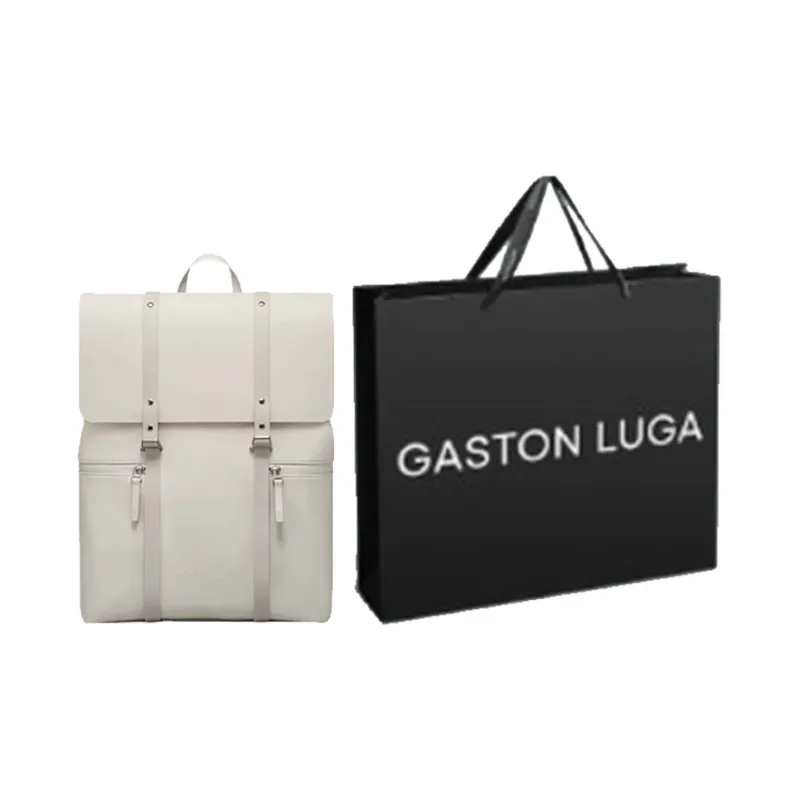 Gaston Luga PU Backpack Tubas Unisex Light Taupe-7