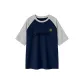 Navy Blue & White Heather Gray