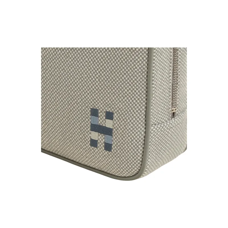 HERMES Merino Wool Travel Storage Bag Trumpets Unisex 05 Argente Silver-2