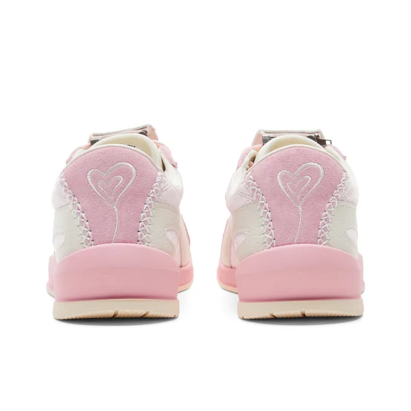 VEIDOORN Anti Slip Wear Resistant Low Top Casual Shoes Women's Pink White-5