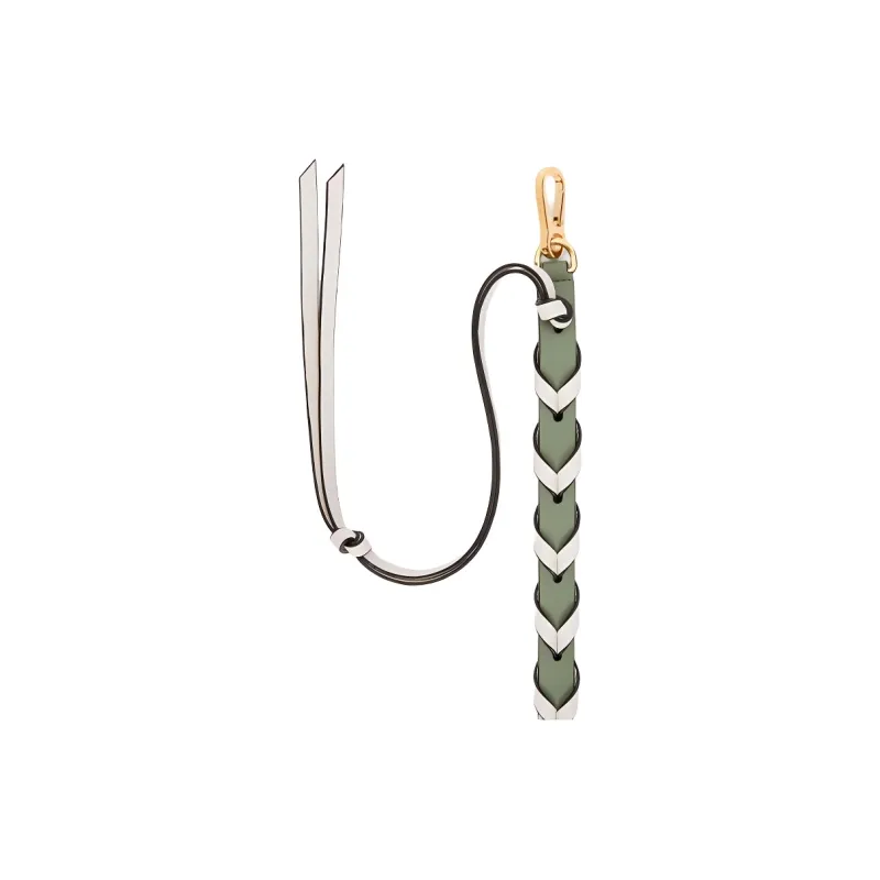LOEWE Classic Cow Leather Bag Straps Women's Light Avocado/White-2