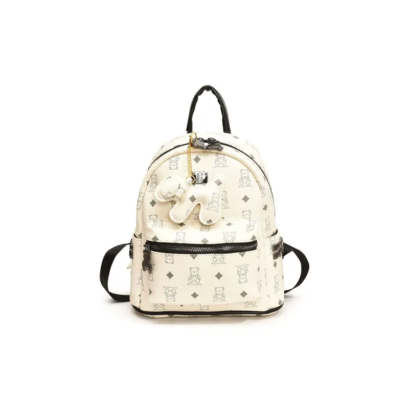 RIVMIND PU Backpack Women's Black & White/Ecru/Black/Pink/Brown-29