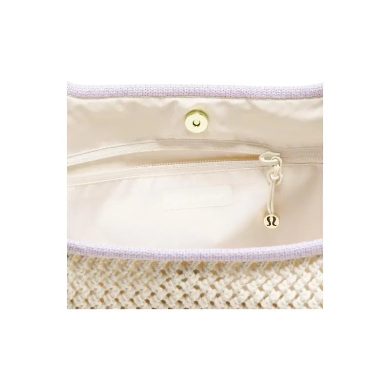 Lululemon Polyester One Shoulder Handbag Regular Women's Light Ivory White Lavender Frost-3