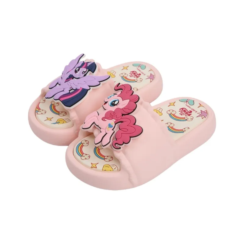 Thin Strips x MY LITTLE PONY Sandal Slippers Milk White+Light Pink Base-9