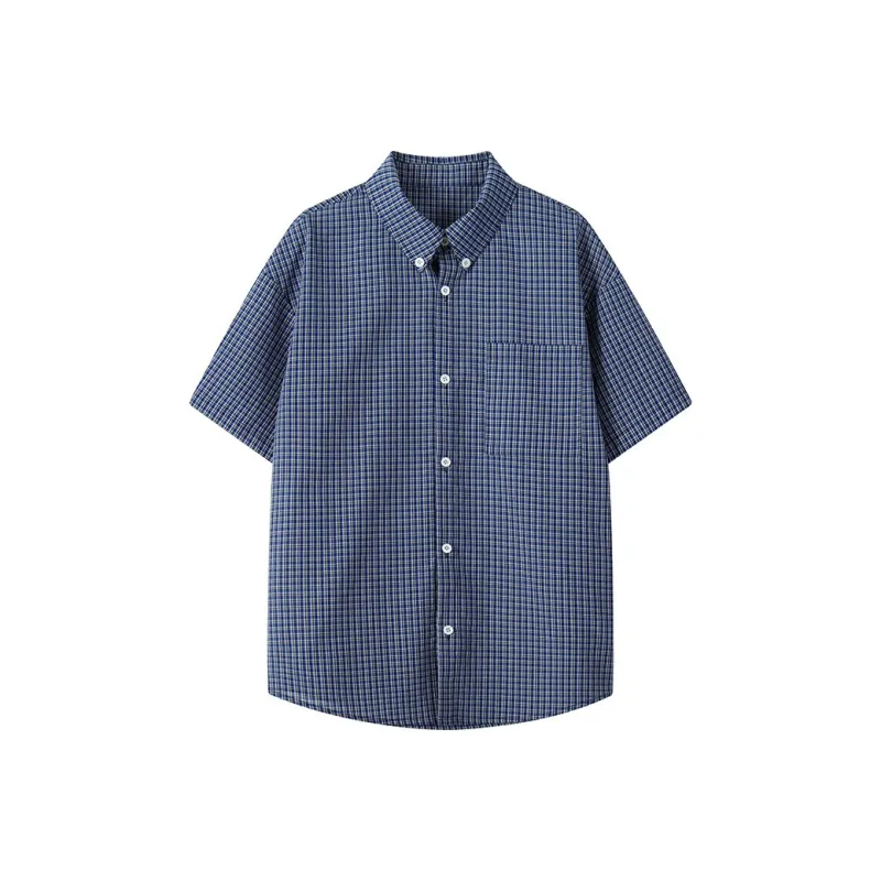 Cost Per Kilo Shirts Unisex Blue Plaid-0