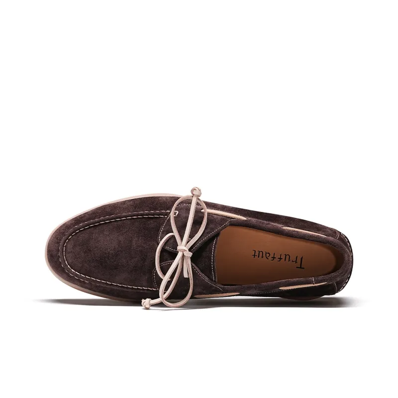 TRUFFAUT Breathable Soft Sole Loafers Boat Shoes Men's-17