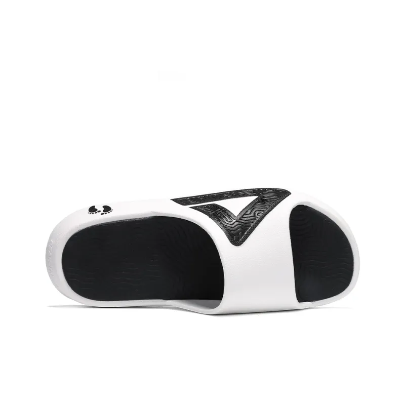 PEAK Slip Resistant Odor Resistant Abrasion Resistant Slide Slippers Men's Ivory Black-4