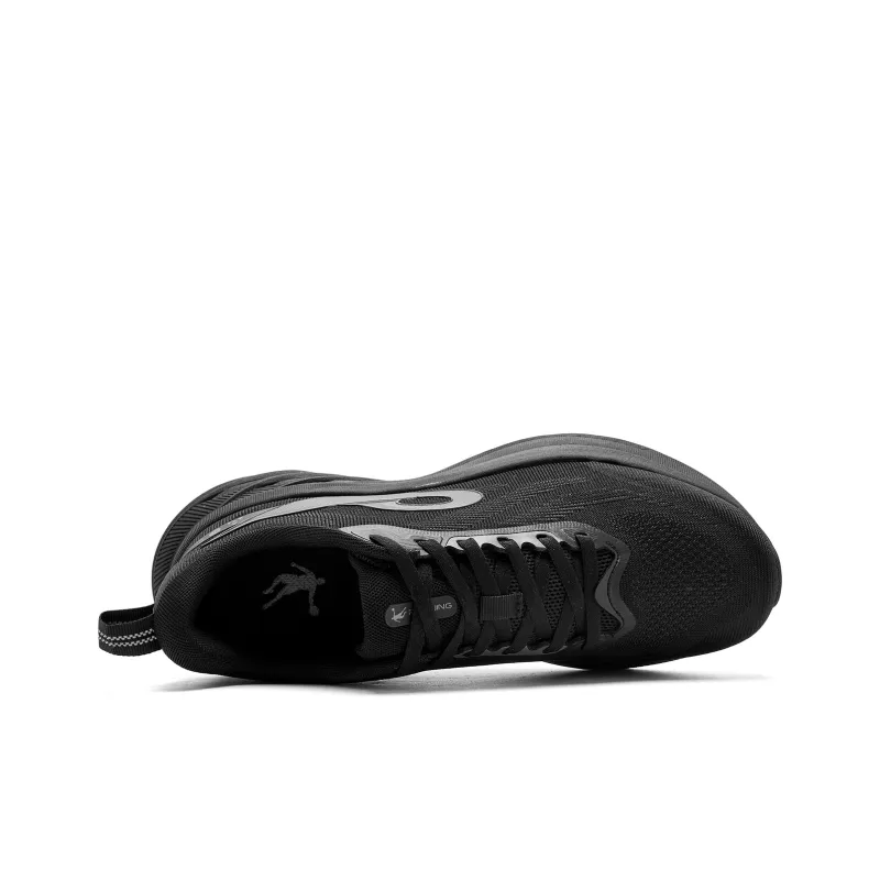 QIAODAN Cushioning, Slip Resistant, And Abrasion Resistant Low Top Casual Running Shoes Men's Black Gray-3