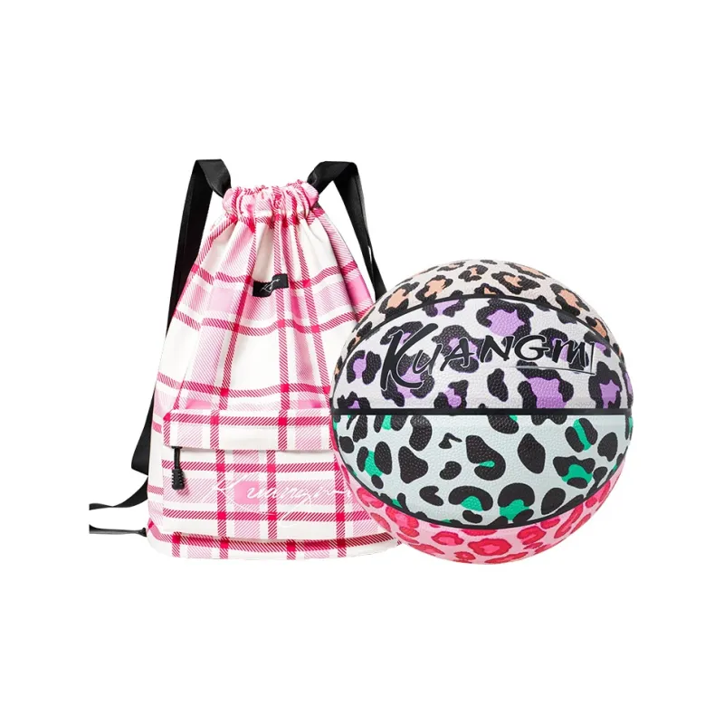 Kuangmi PU Basketball Pink Brown Size 7 Ball Street Unisex-20