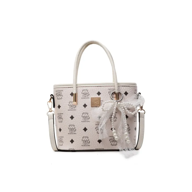 Yalu PU Shoulder Bag Regular Women's Ivory/Black-11
