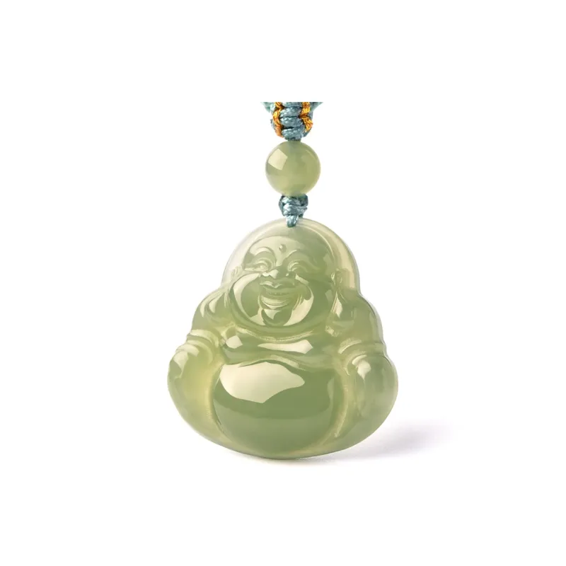 Lingfei Hetian Jade Pendants Pale Greenish White Jade Women's-5