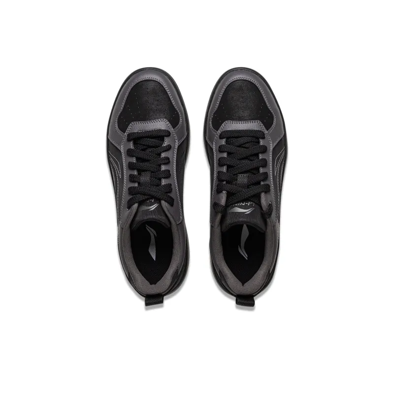 LiNing Spike Years Anti Slip Wear Resistant Low Top Skateboard Shoes Men's Black Gray-3