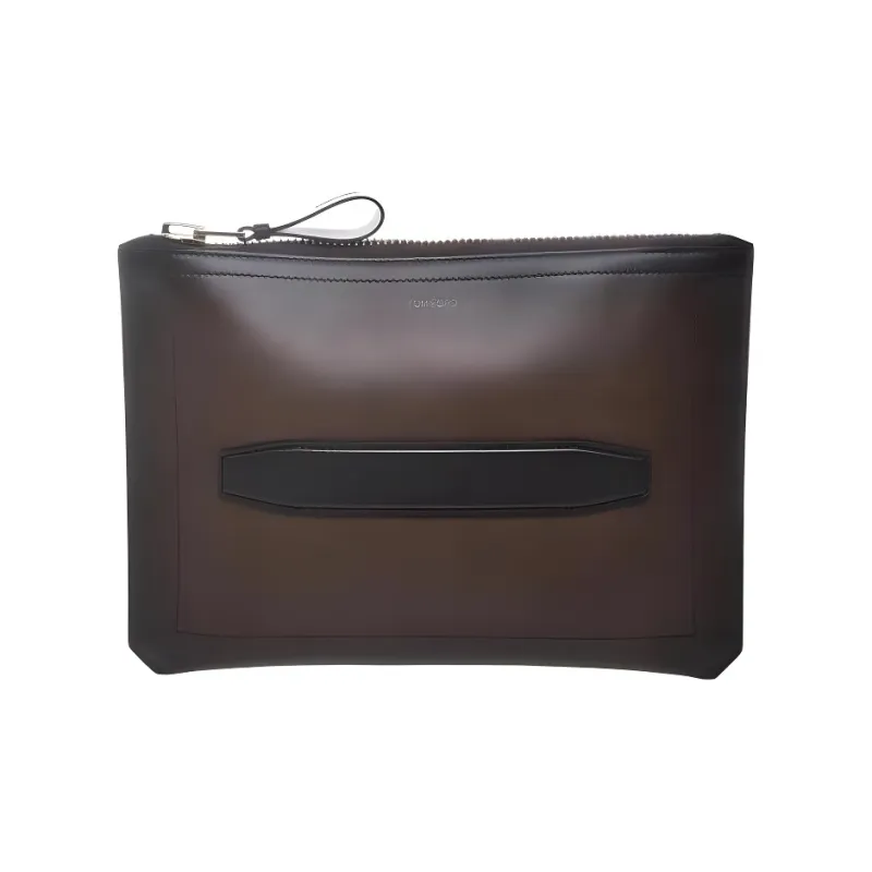 TOM FORD Genuine Leather Clutch Men's Brown-0