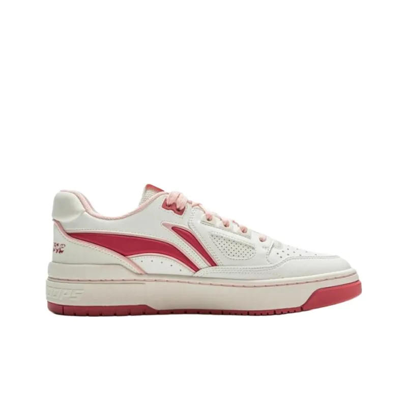 LiNing New Arrival Anti Slip Wear Resistant Low Top Skateboard Shoes Unisex White Pink-1