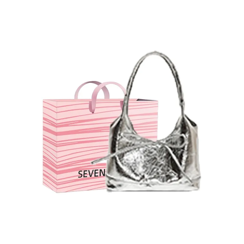 SEVENMOONS PU Shoulder Bag Regular Women's Ecru/Silver/Black/Blue/Pink-4