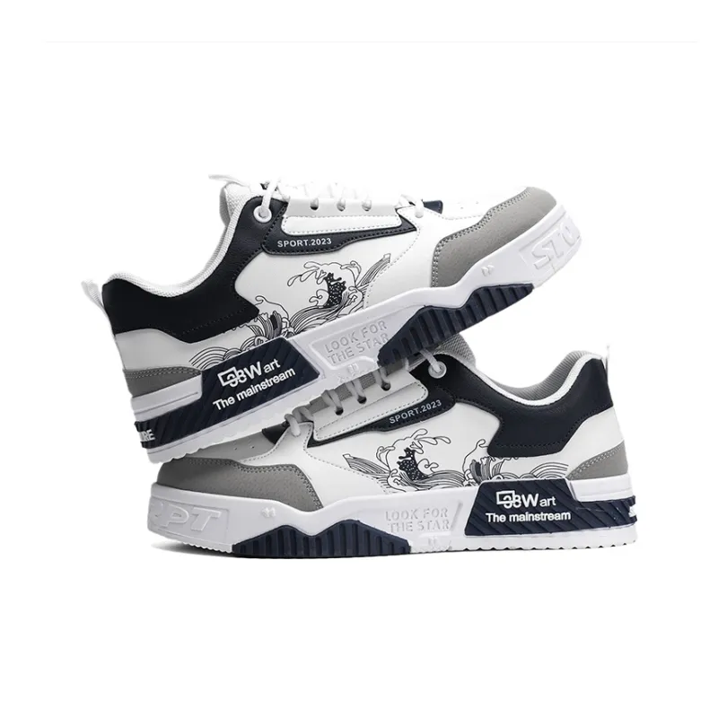 LONGDUIZHANG Slip Resistant Cushioning Abrasion Resistant Breathable Low Top Skateboard Shoes Unisex-6
