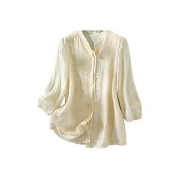 IHIMI Shirts Women's Blended Yellow