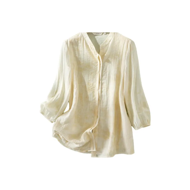 IHIMI Shirts Women's Blended Yellow-0