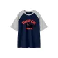 Navy Blue & White Heather Gray