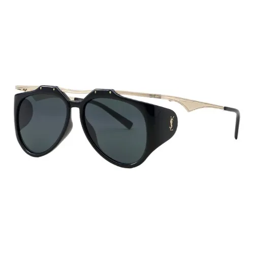 SAINT LAURENT Plate And Metal Prada Sunglasses Unisex Black