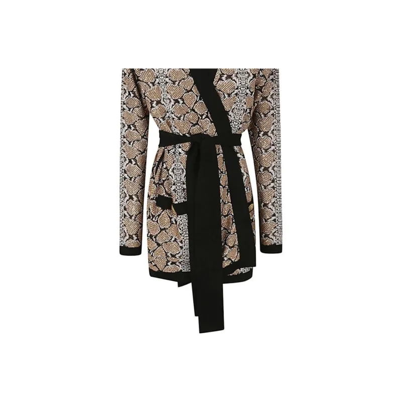 BALMAIN Python Print Belted Cardigan-3