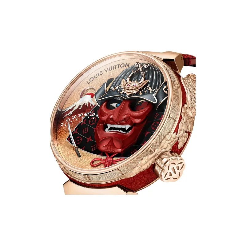 LOUIS VUITTON Wrist Watch Manual Mechanical Movement Cow Leather Strap 46.8mm Rose Gold Watch Dial Unisex-3
