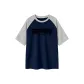 Navy Blue & White Heather Gray