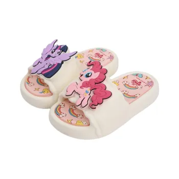 Thin Strips x MY LITTLE PONY Sandal Slippers Milk White+Light Pink Base
