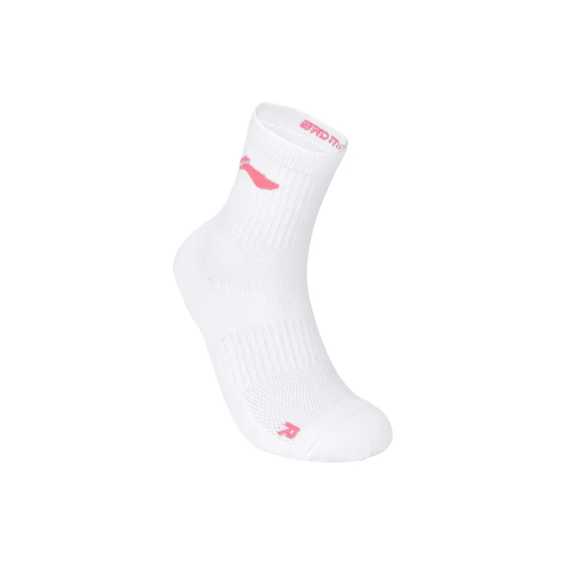 LiNing Mid Calf Socks Unisex Multi double Loading White Pink-2