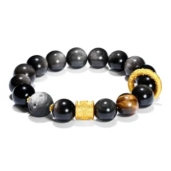PUTUOSHANWENCHUANG Obsidian Jade Bracelets Unisex