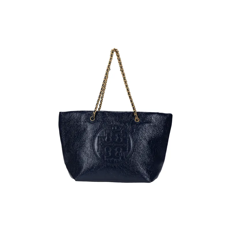 TORY BURCH Ella Cotton Tote Bag Shopping Bag Handbag Shoulder Bag Regular Women's Marine Blue-0