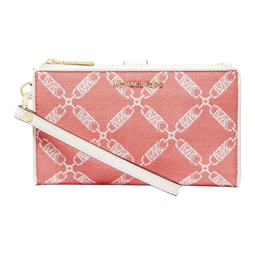MICHAEL KORS Jet Set Cotton With Polyester Handheld Wallet Large Size Women's Five Spice Coral